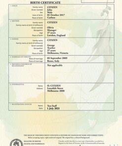 Australian Birth certificates